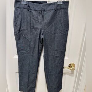 NWT Ann Taylor The Crop in Charcoal Gray Tailored Cuffed Pants size 4
